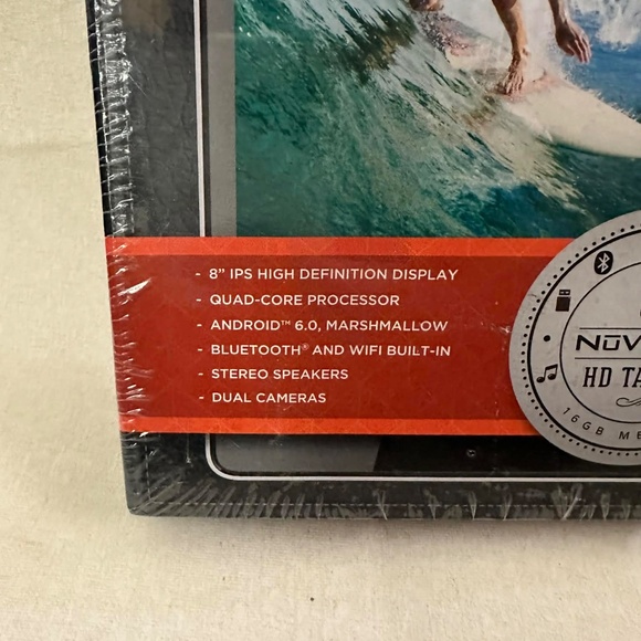 NEW! NUVISION HD Tablet 8” Red 16GB Memory Android Portable Touchscreen SEALED - Picture 3 of 5